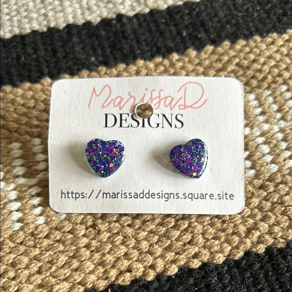 Marissa Designs Glitter Heart Earrings